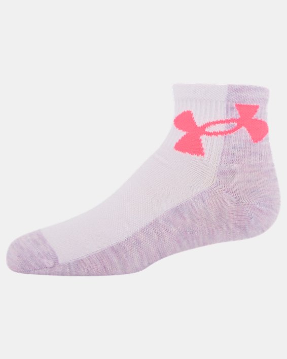 Girls' UA Essential Quarter Socks 6-Pack, Pink, pdpMainDesktop image number 1